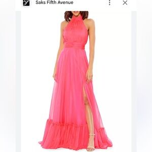 MacDuggal Chiffon Tiered Gown - Hot Pink size 16